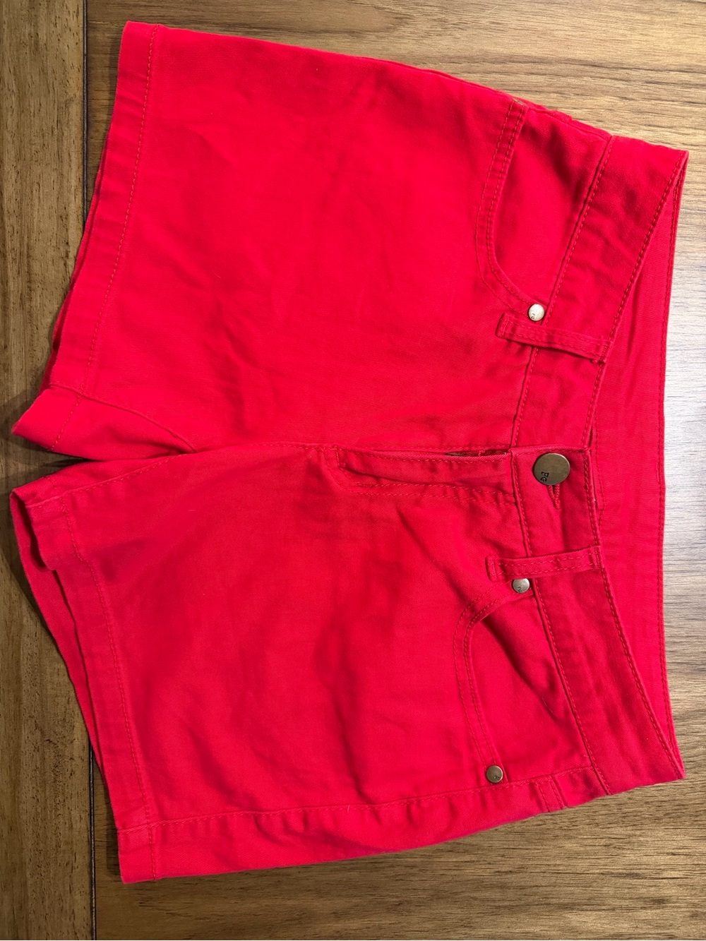 Faded Glory Vibrant Red Denim Shorts
